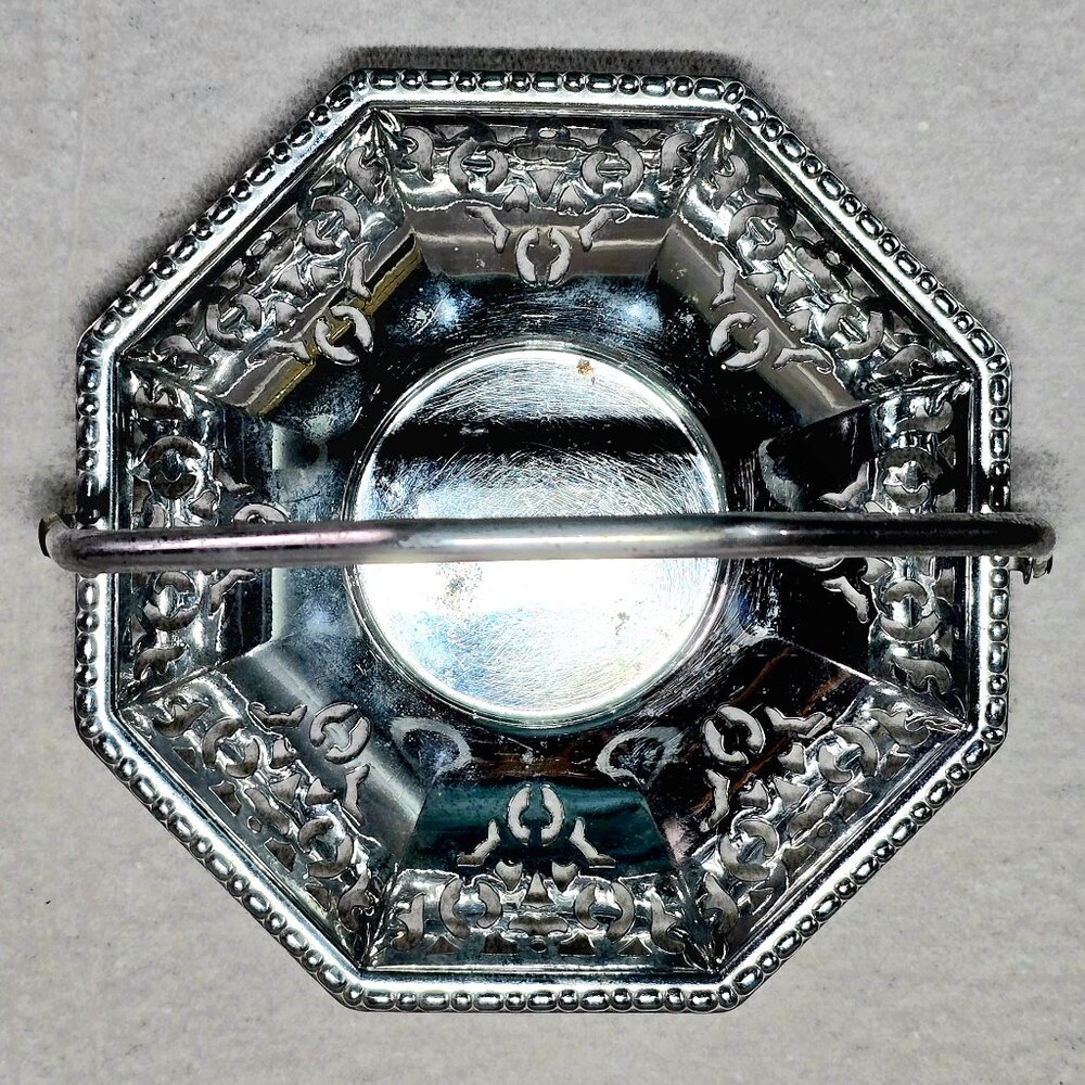 Art Deco Farber Bros Krome-Kraft Chrome Pierced Bonbon Basket Swing Handle